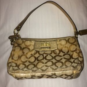 Coach gold shoulder bag